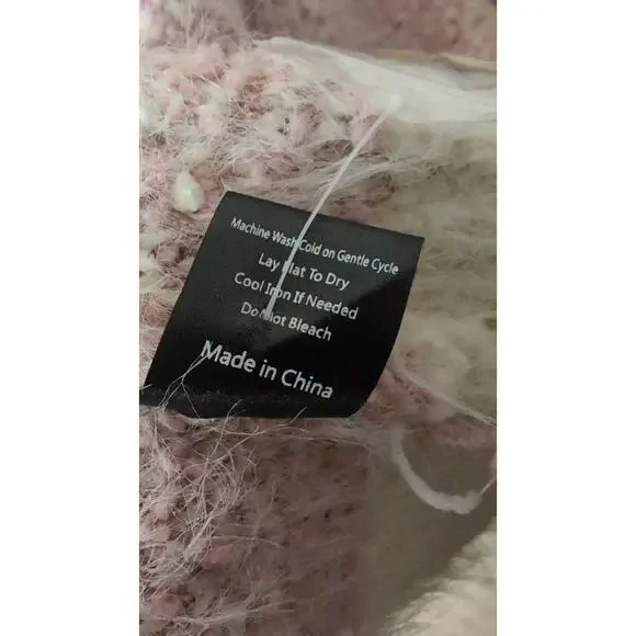 POL Argyle Fuzzy Cardigan Cozy Boutique Soft Girl Sweater Large - Picture 8 of 8